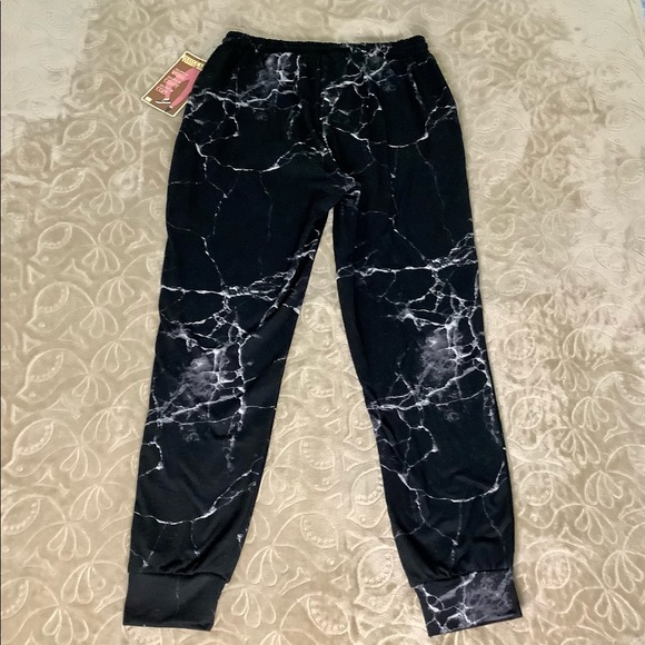 SHOSHO WOMEN’S JOGGER PANTS - BLACK MARBEL - SIZE L - Picture 3 of 4